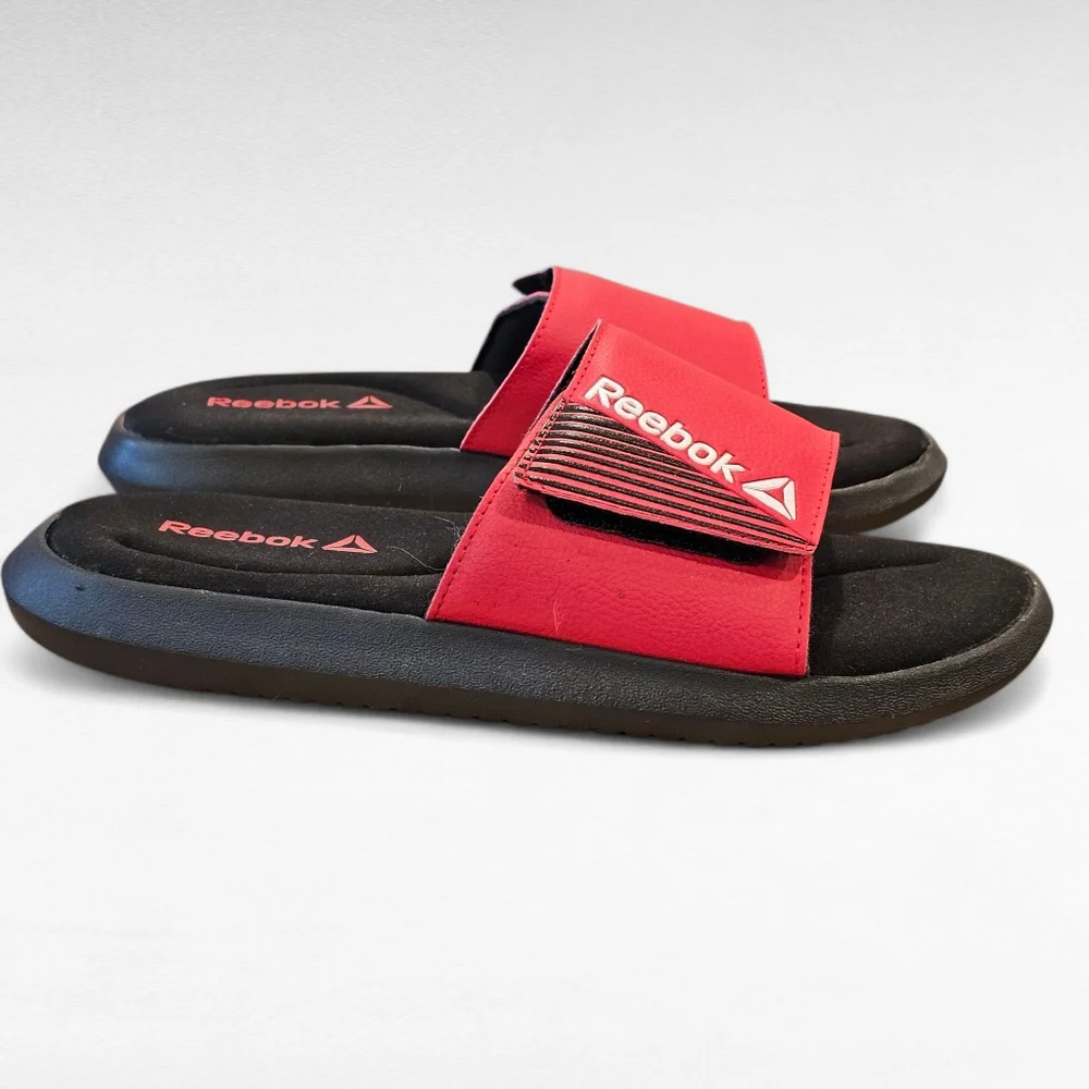 Reebok Men's Comfort Slides Red and Black Size 7